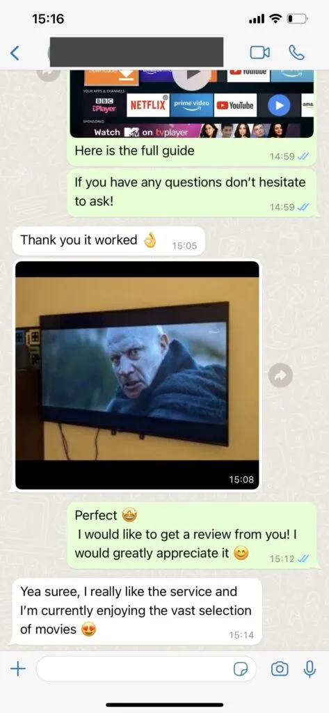 Provided support conversation screenshots preview 1